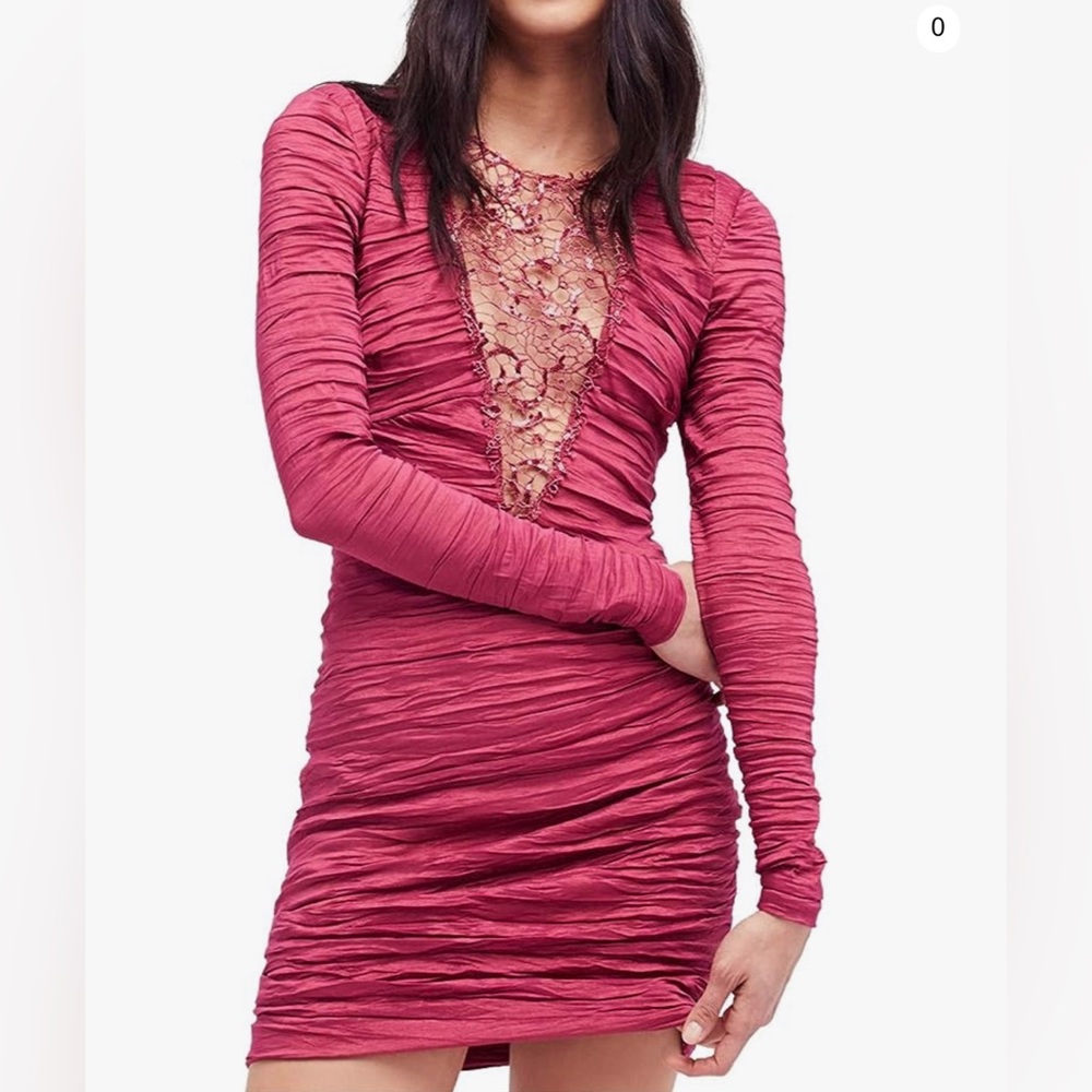 Free People Crinkle Charmeuse Dress Size 0